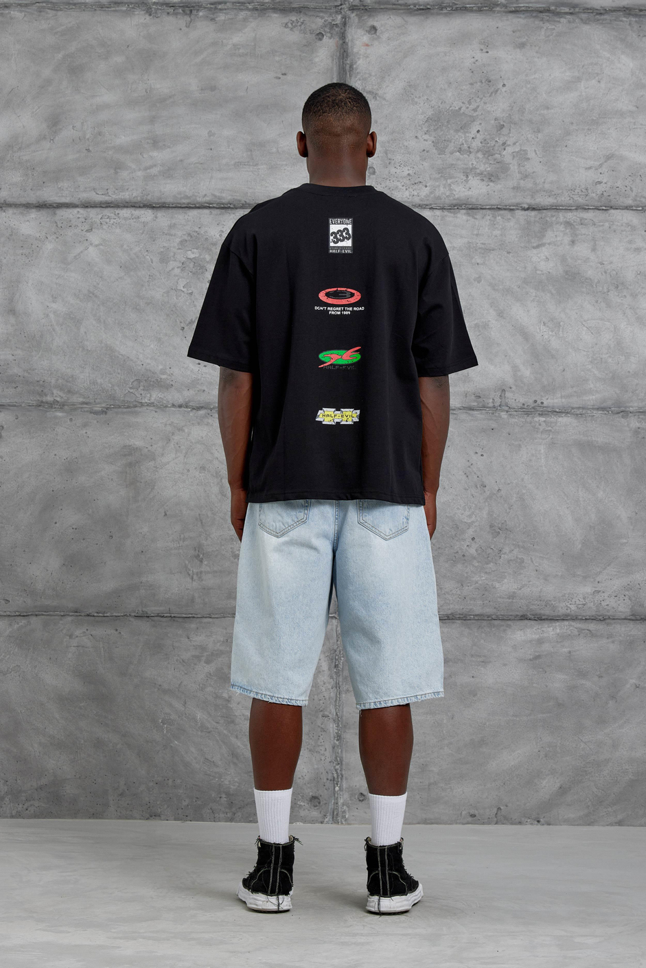 Siyah Dont Regret The Road Oversize Tshirt