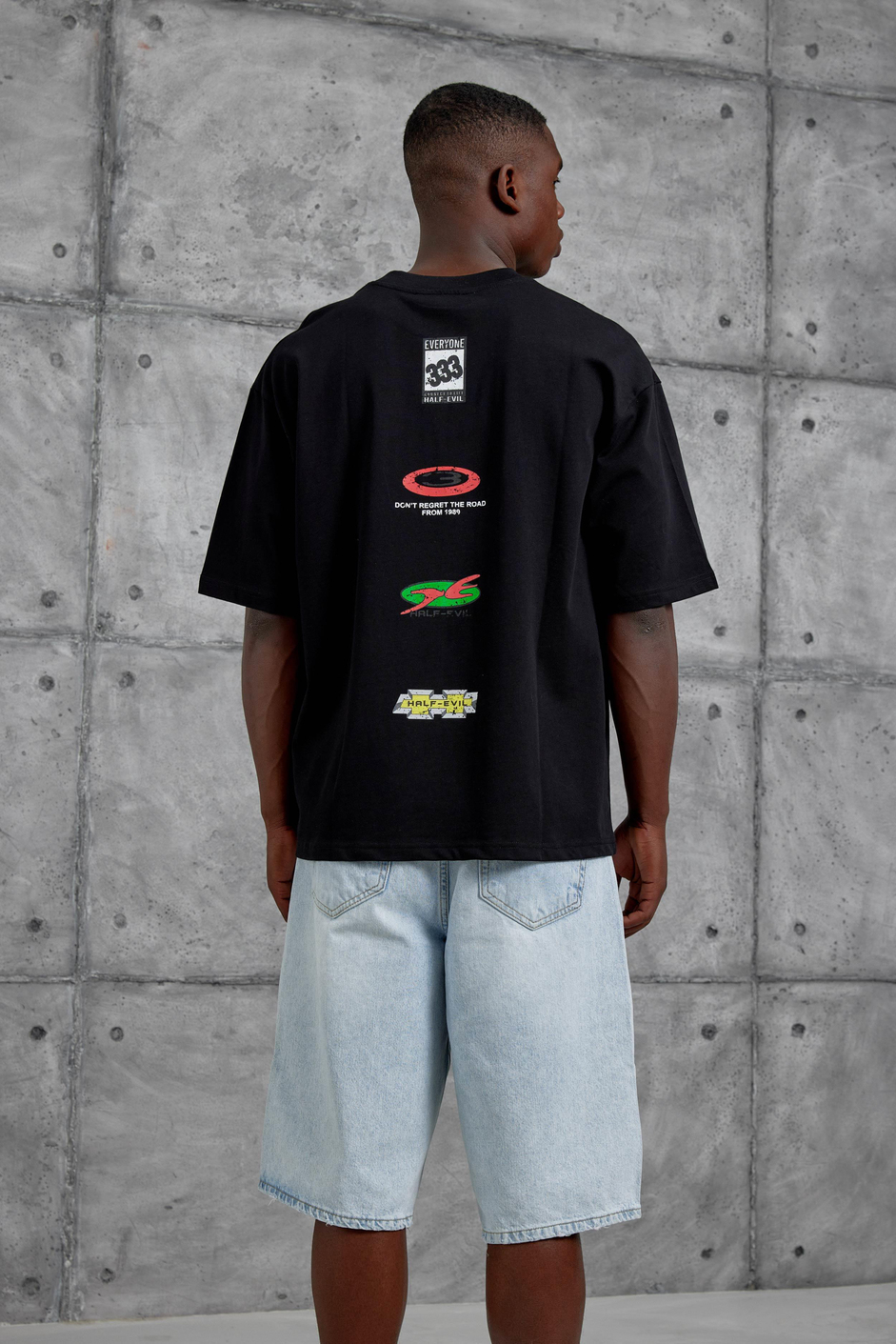 Siyah Dont Regret The Road Oversize Tshirt