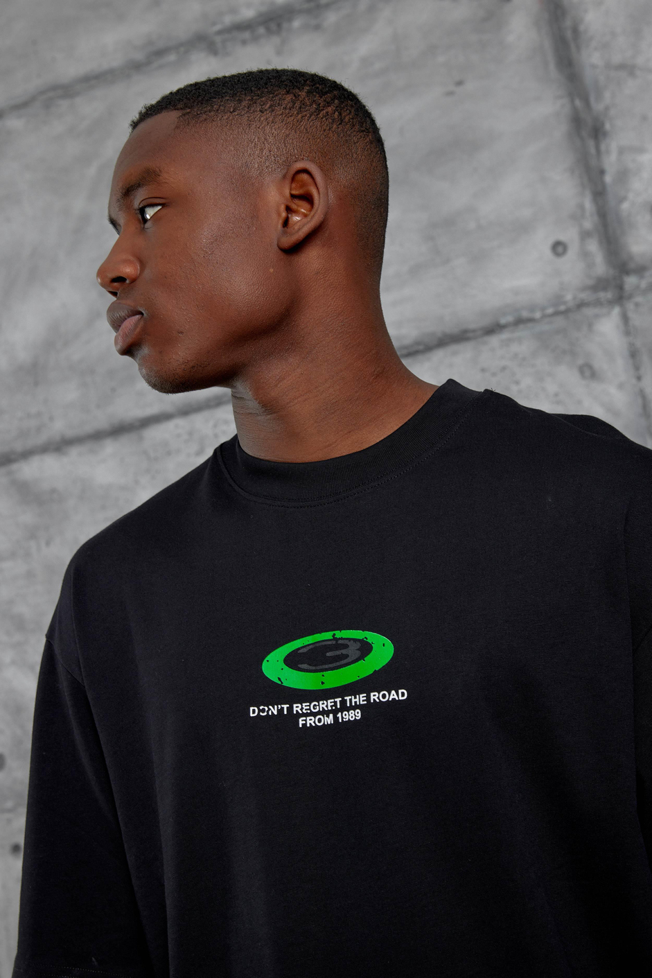 Siyah Dont Regret The Road Oversize Tshirt