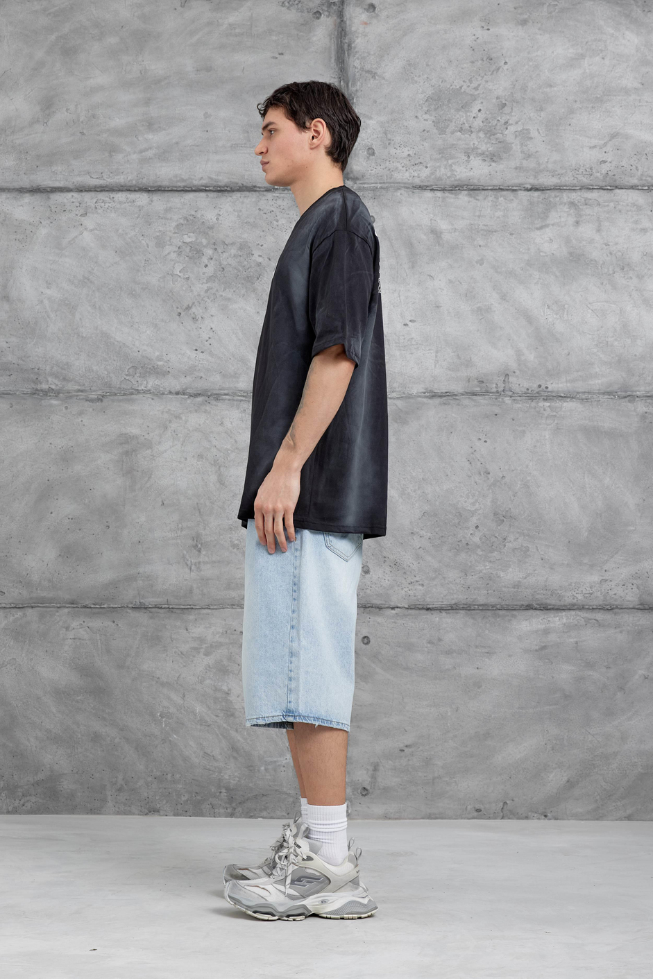 Siyah Dood Yazılı Oversize Tshirt
