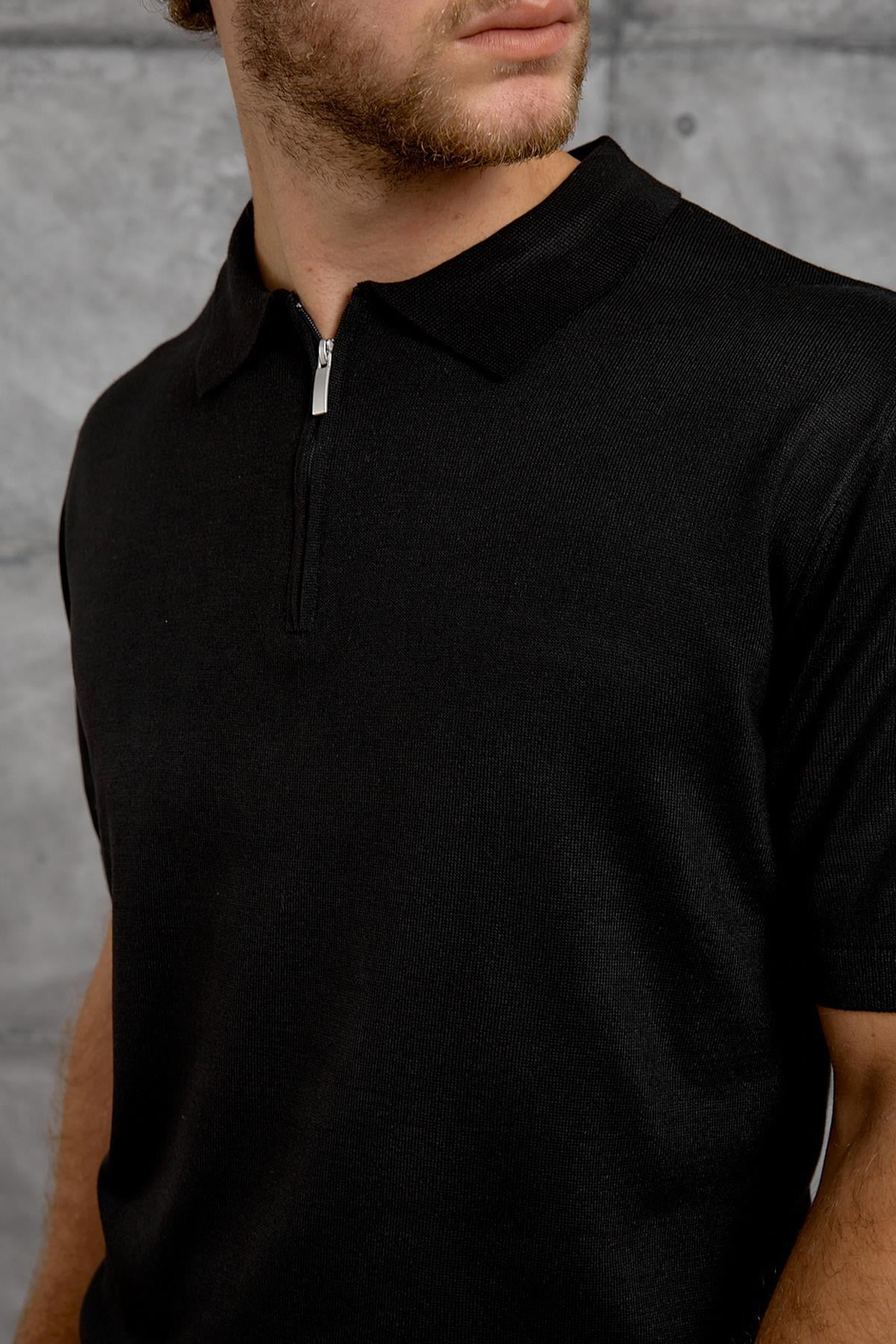 Siyah DP FERMUARLI POLO TSHIRT