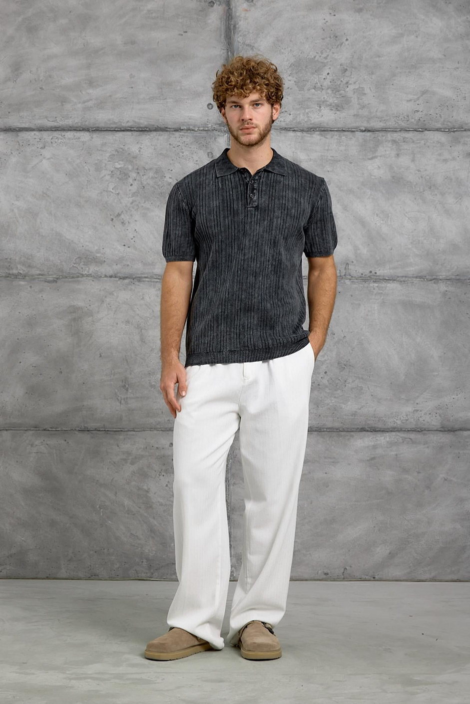 Siyah DP OVERSIZE POLO YAKA TSHIRT
