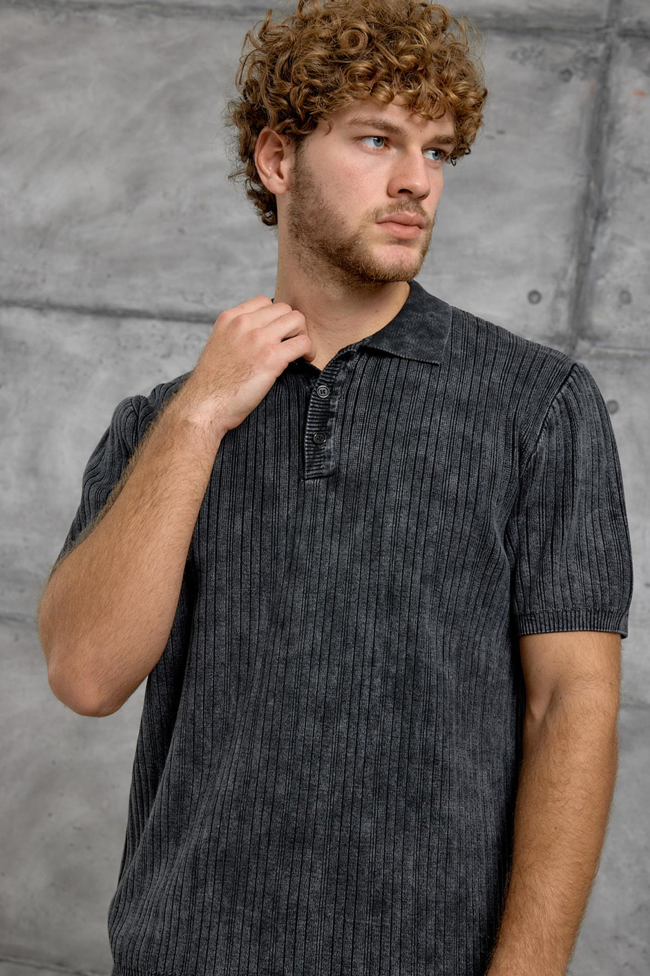Siyah DP OVERSIZE POLO YAKA TSHIRT