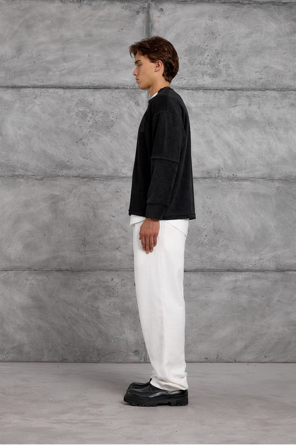 Siyah DREAMS BASKI DOKUMA KUMAŞ OVERSIZE SWEATSHIRT