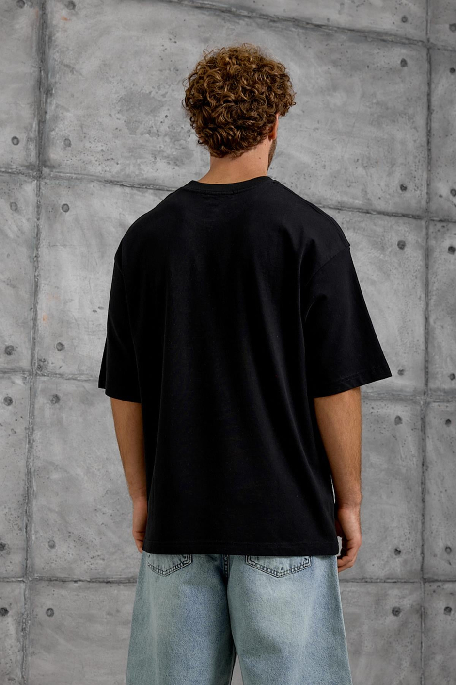 Siyah EASY BASKI OVERSIZE TSHIRT