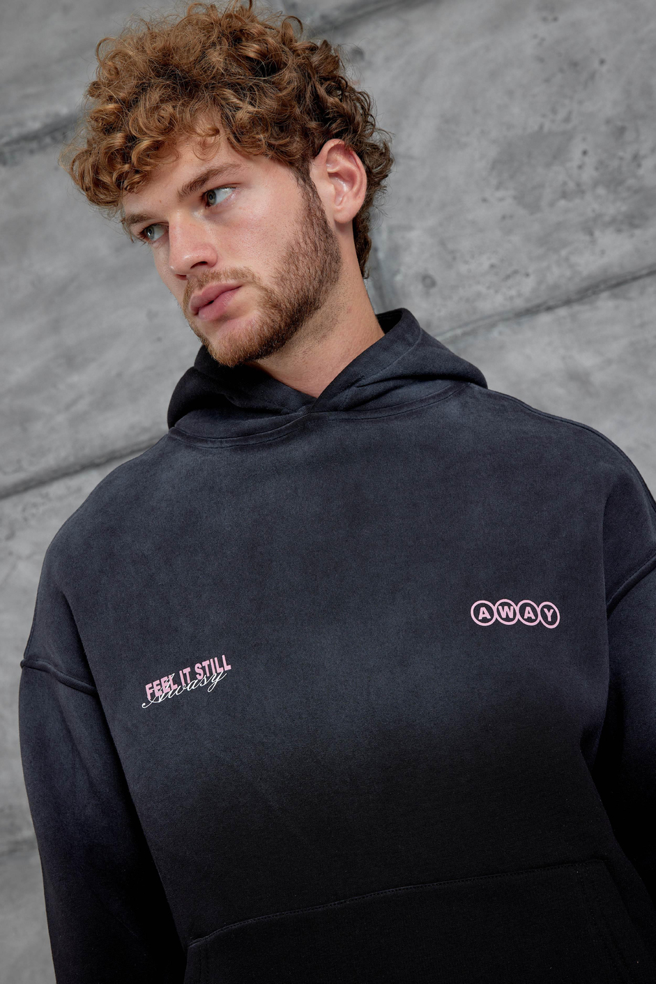 Siyah Esent Püskürtme Detaylı Oversize Sweatshirt