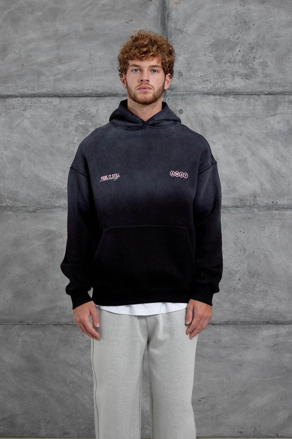 Siyah Esent Püskürtme Detaylı Oversize Sweatshirt