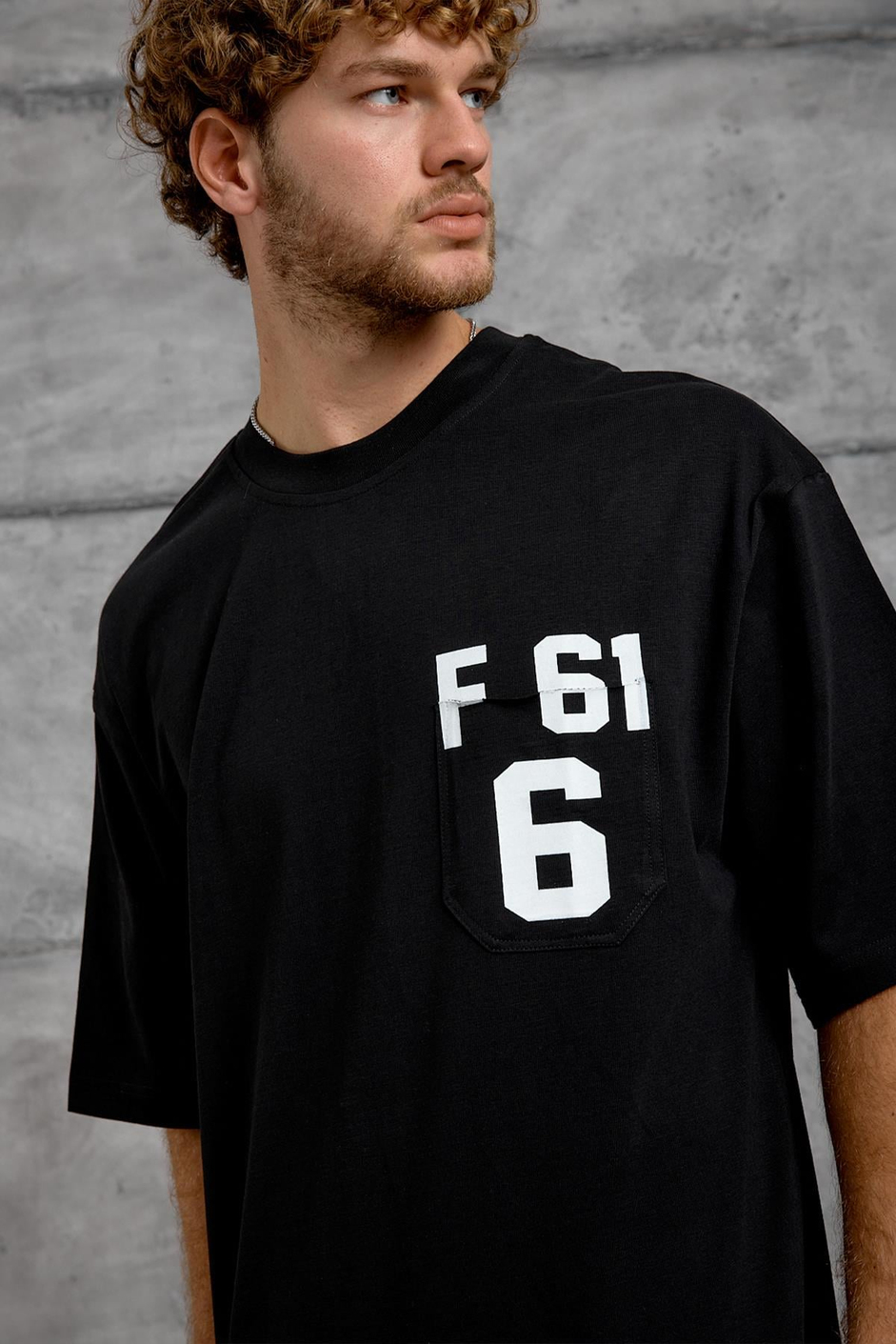 Siyah F61 BASKI OVERSIZE TSHIRT