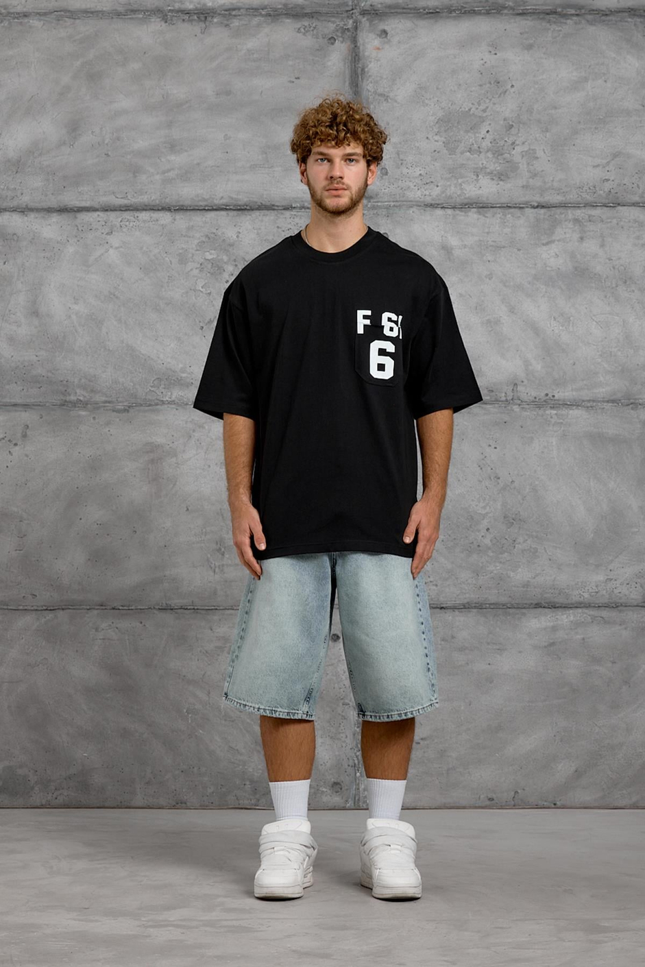 Siyah F61 BASKI OVERSIZE TSHIRT