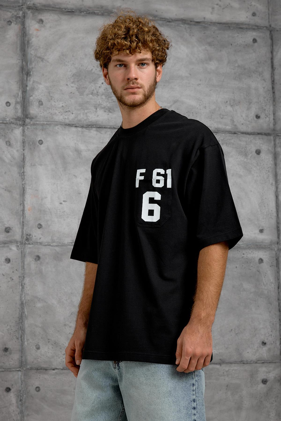 Siyah F61 BASKI OVERSIZE TSHIRT