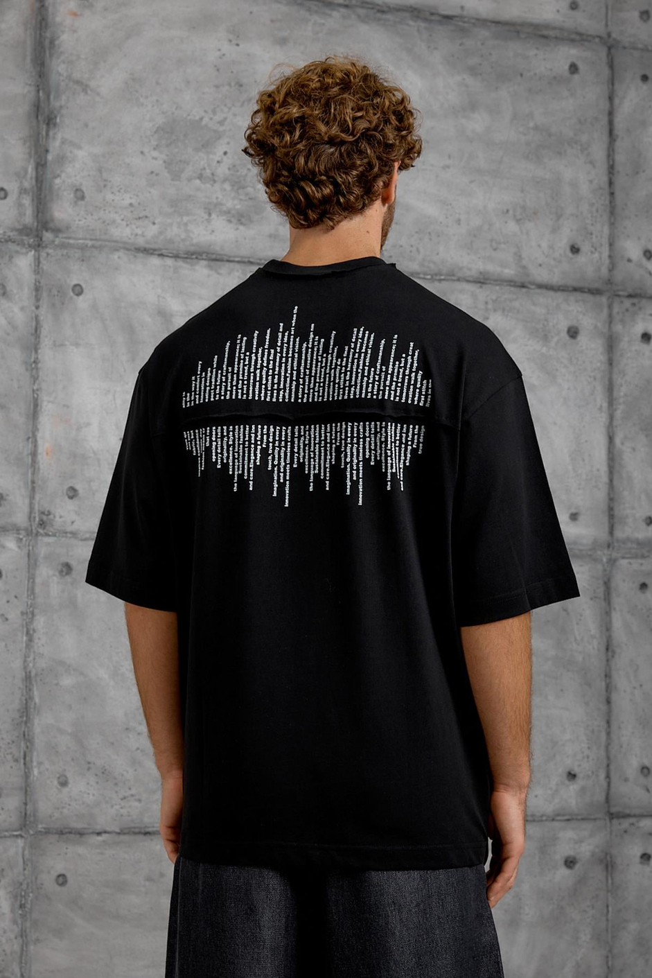 Siyah FASHİON BASKI OVERSIZE TSHIRT