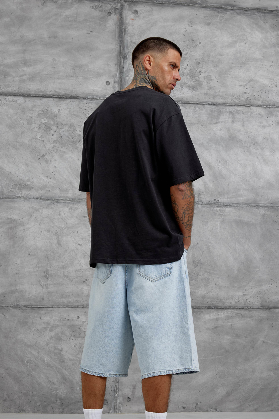 Siyah Gabserine Yazılı Oversize Tshirt