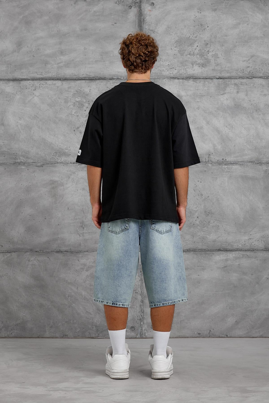 Siyah GOODVISIUL BASKI OVERSIZE TSHIRT