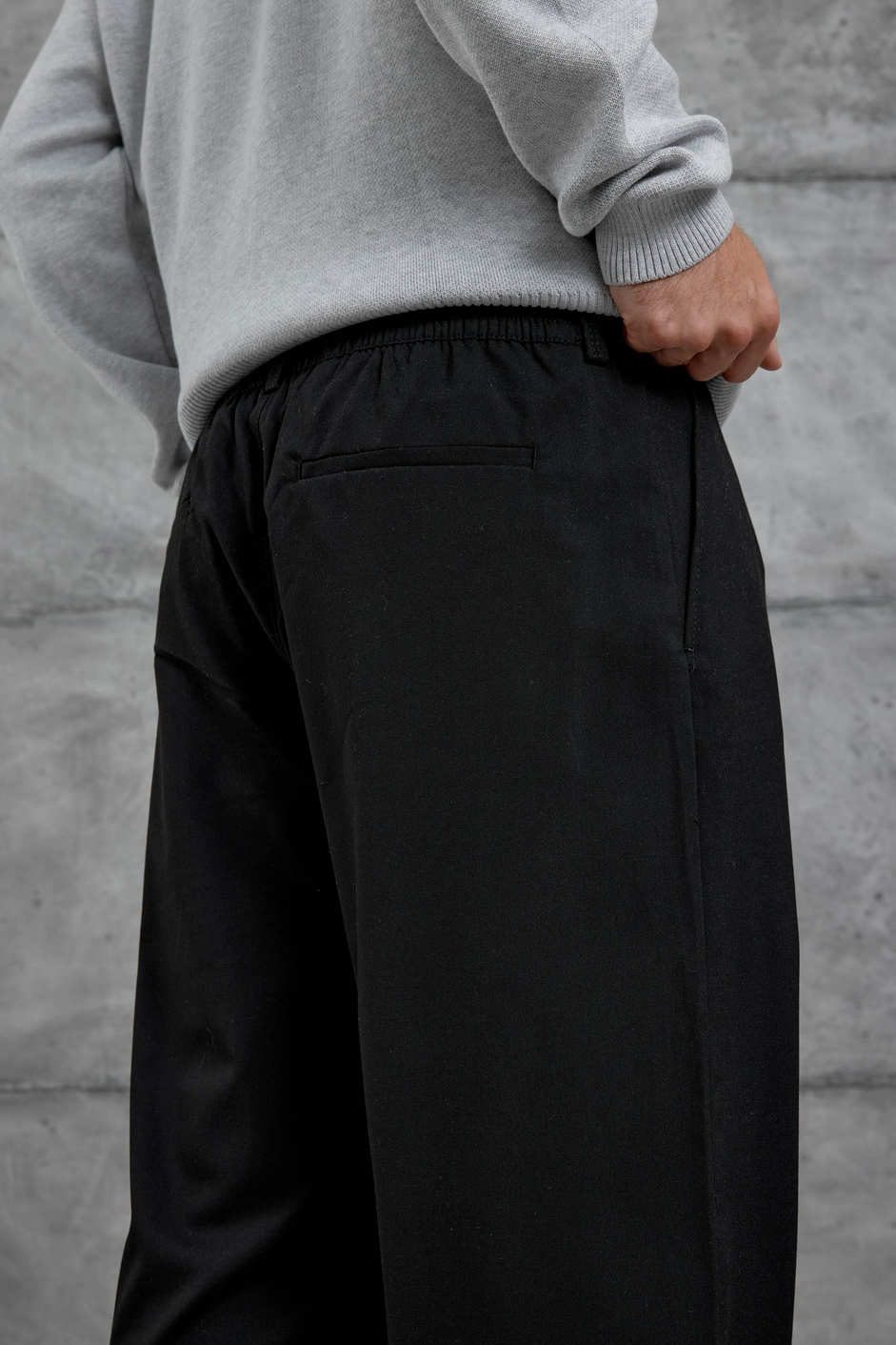 Siyah Gst Kumaş Baggy Pantolon