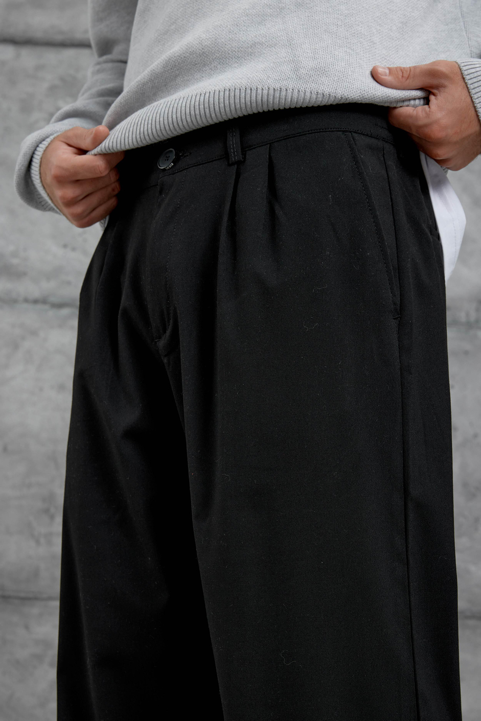 Siyah Gst Kumaş Baggy Pantolon