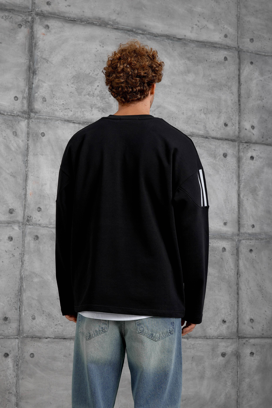 Siyah GUARDMAN BASKILI OVERSİZE SWEATSHİRT