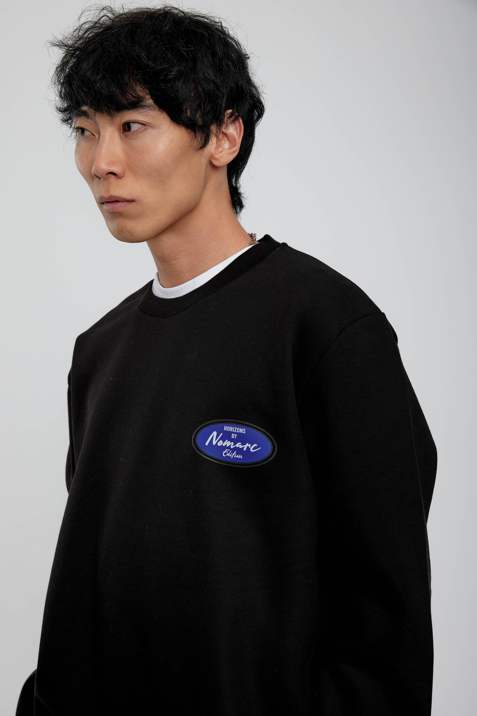 Siyah Horizons Baskılı Sweatshirt
