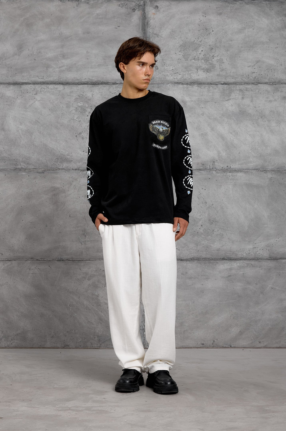 Siyah KARTAL BASKI SWEATSHIRT