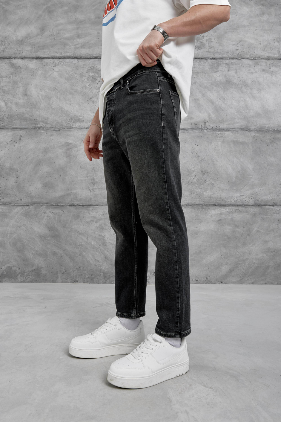 Siyah Kp 724 Taşlamalı Bf Jean
