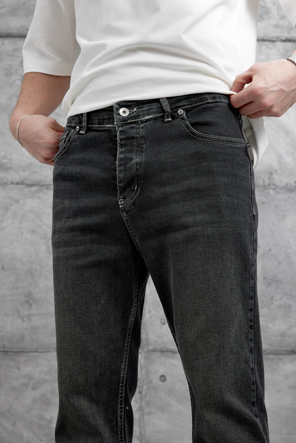 Siyah Kp 724 Taşlamalı Bf Jean