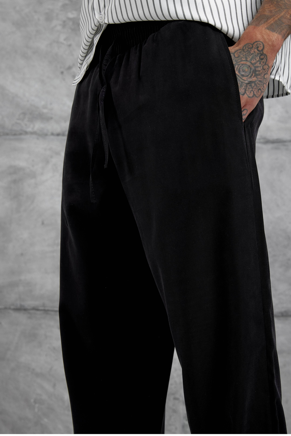 Siyah Kp Duble Kumaş Baggy Pantolon