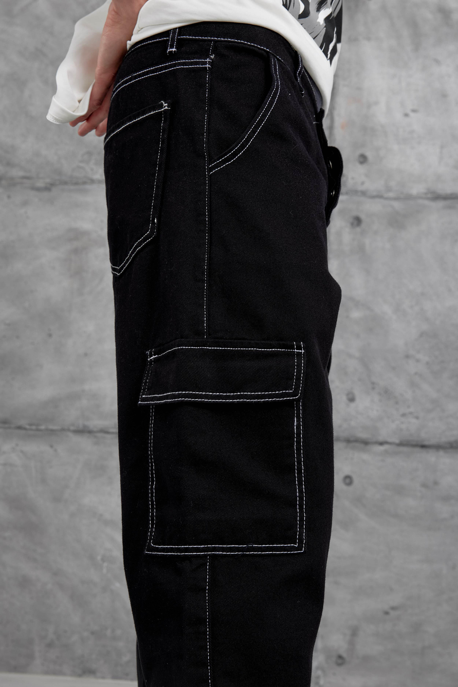 Siyah Kp Kargo Baggy Jean