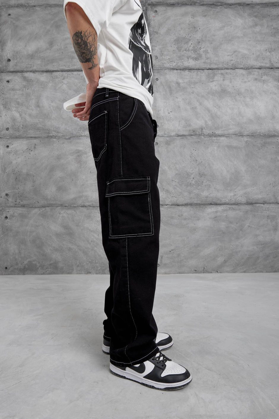 Siyah Kp Kargo Baggy Jean