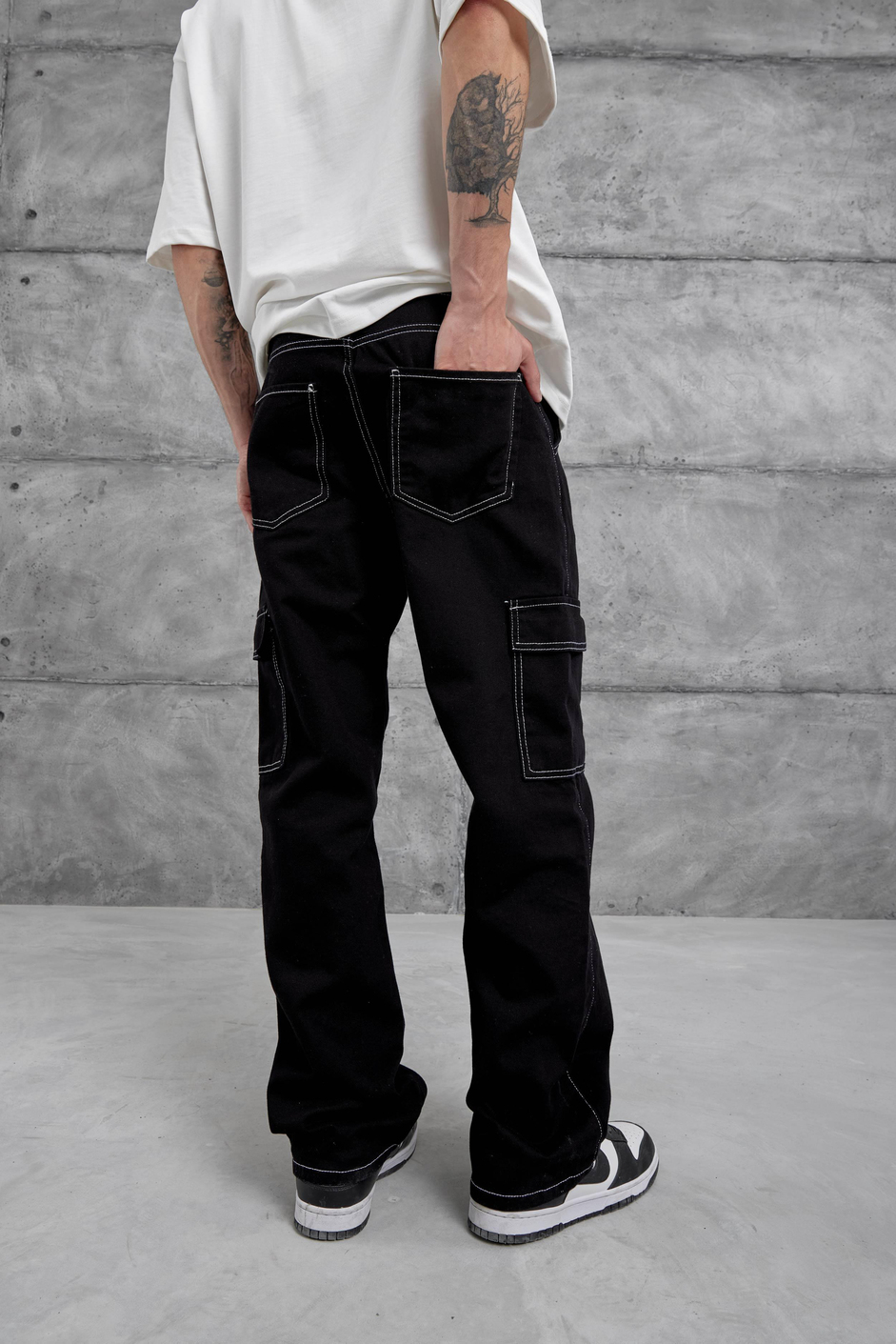 Siyah Kp Kargo Baggy Jean