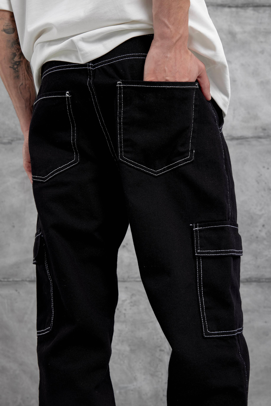 Siyah Kp Kargo Baggy Jean