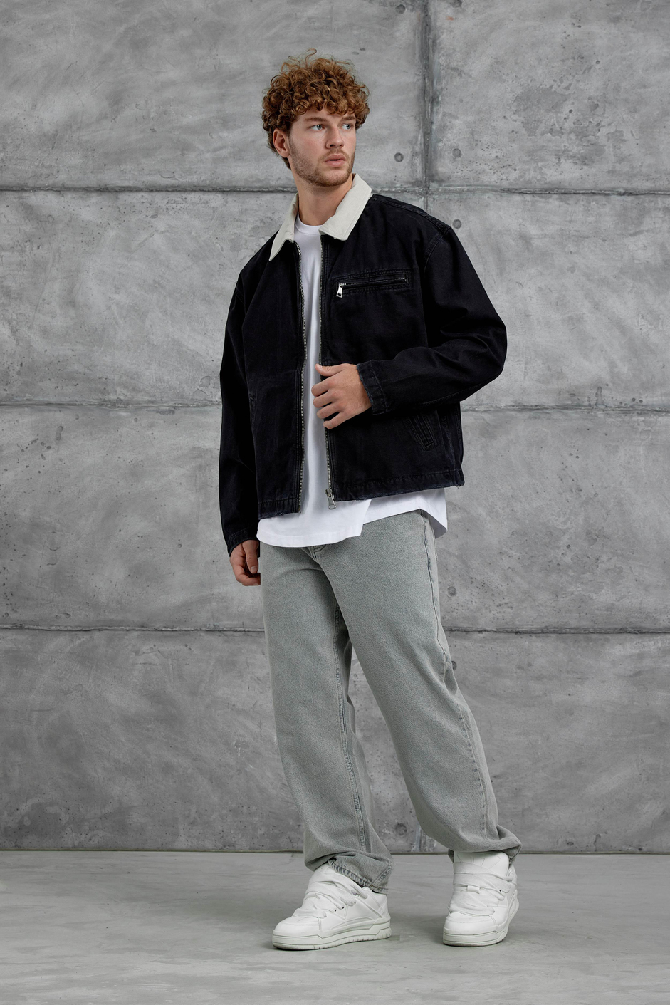Siyah Mmx Cep Detaylı Denim Ceket