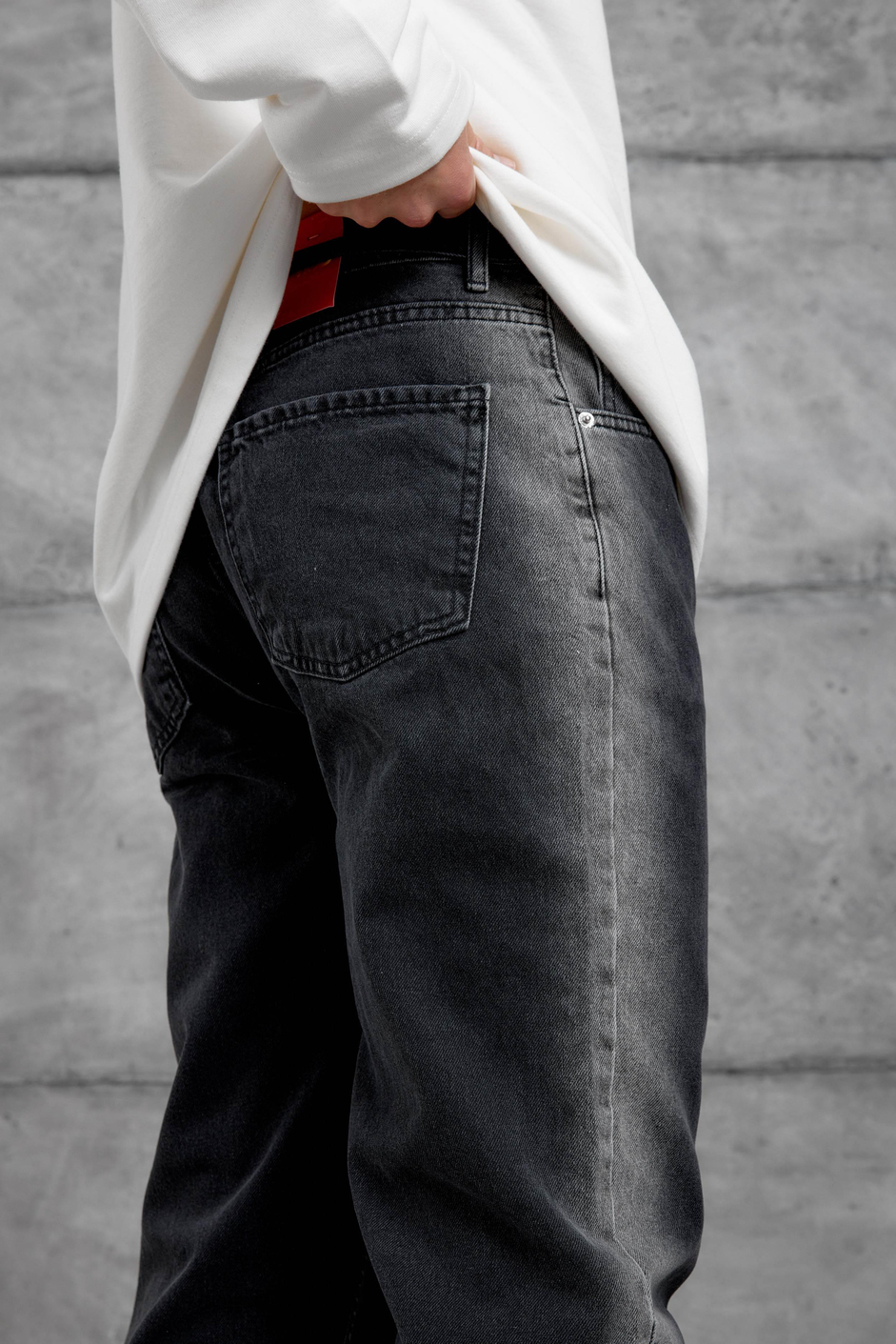 Siyah MMX ŞERİT DETAYLI BAGGY JEAN