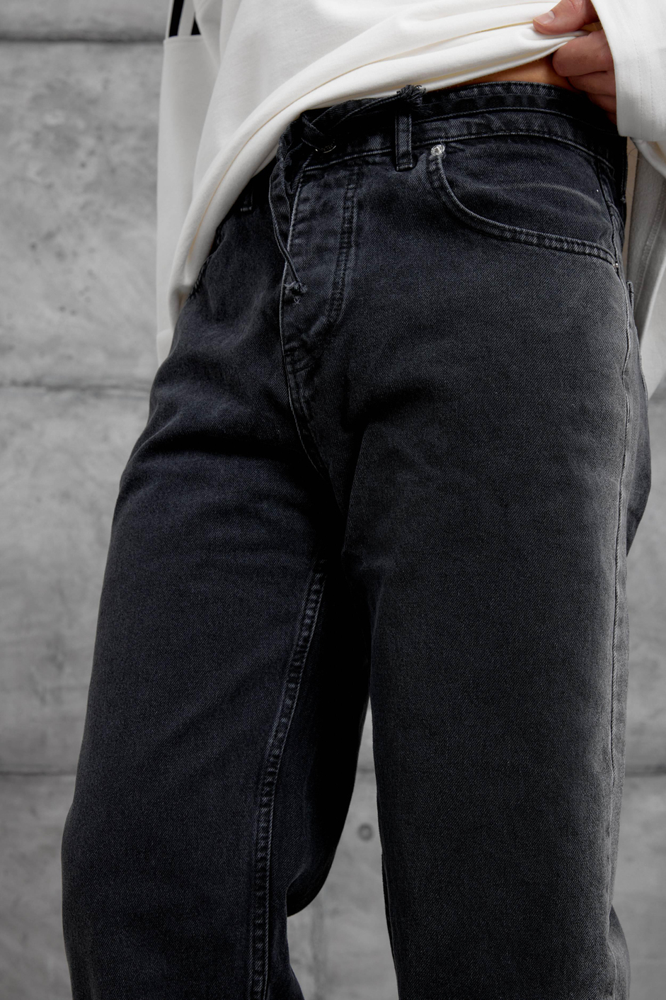 Siyah MMX ŞERİT DETAYLI BAGGY JEAN
