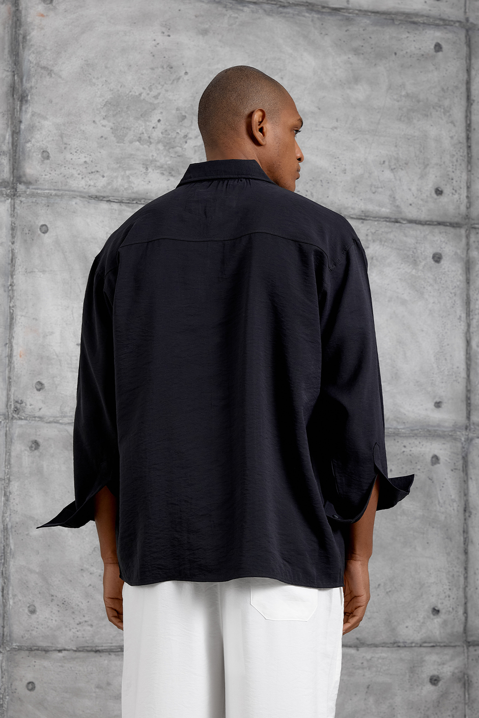 Siyah MODAL KUMAŞ OVERSIZE GÖMLEK