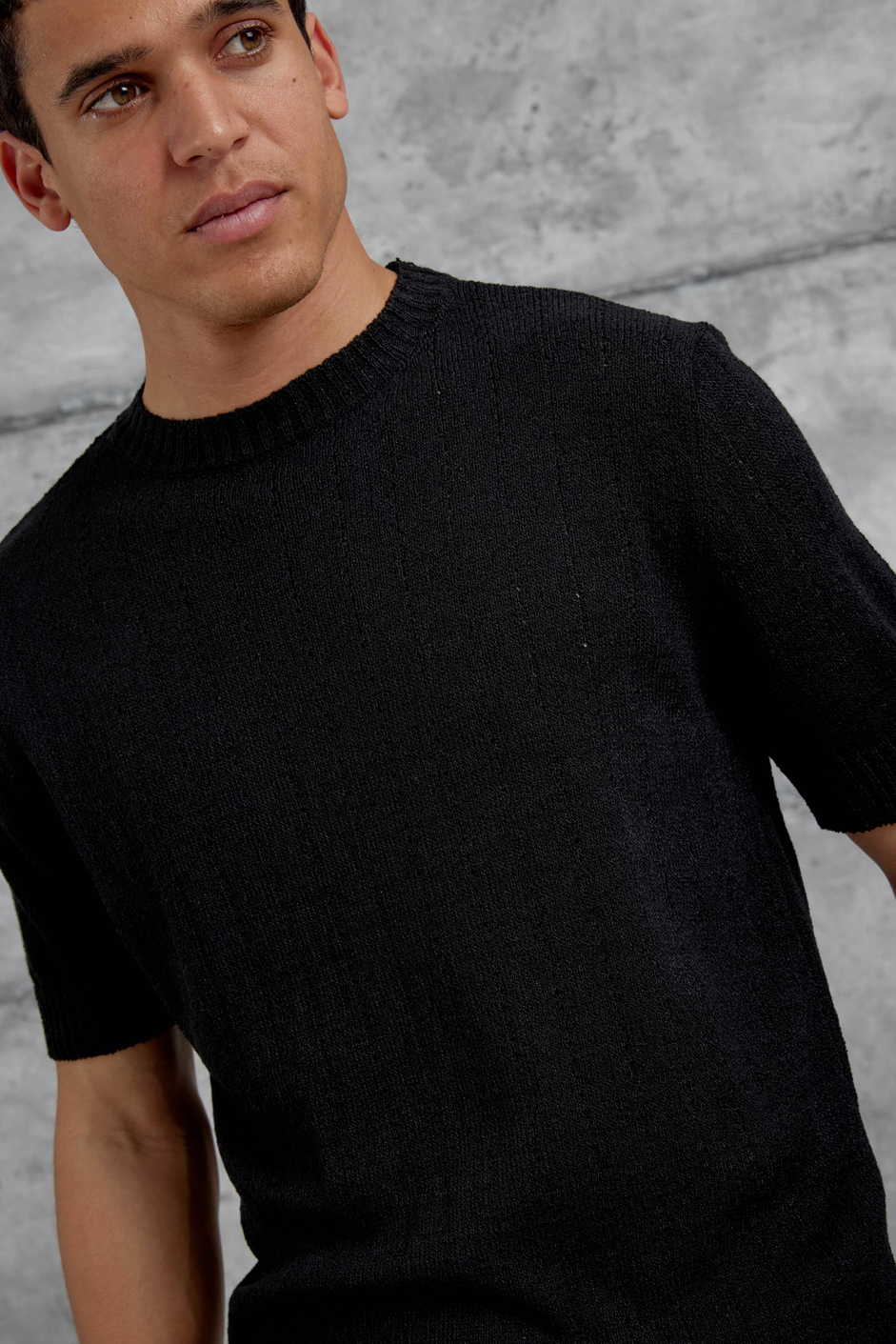 Siyah Mrk Örme Triko Tshirt