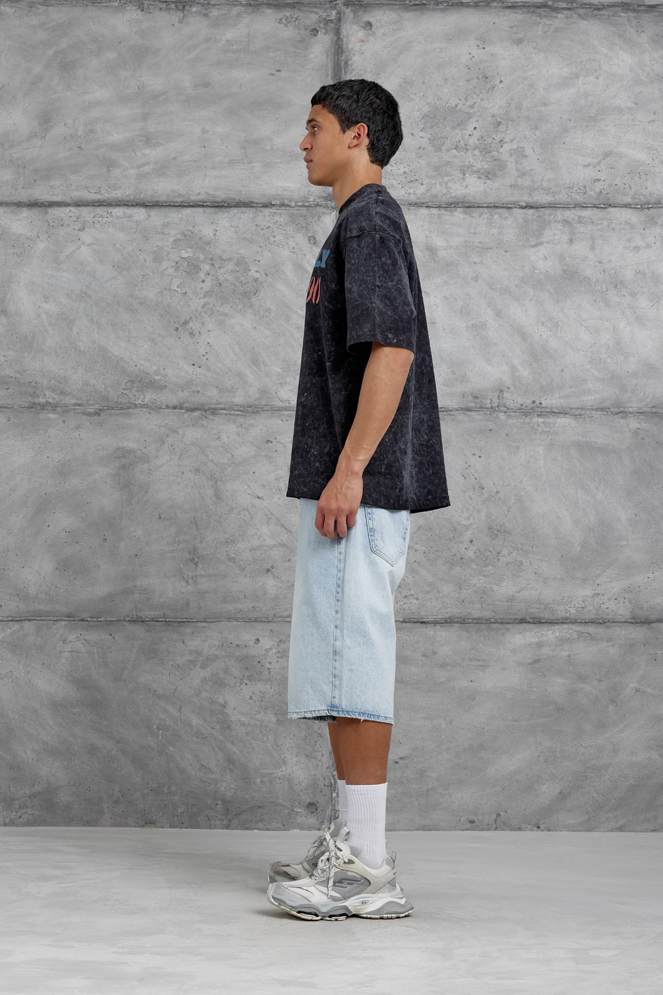 Siyah Mrnearly Yazılı Oversize Tshirt