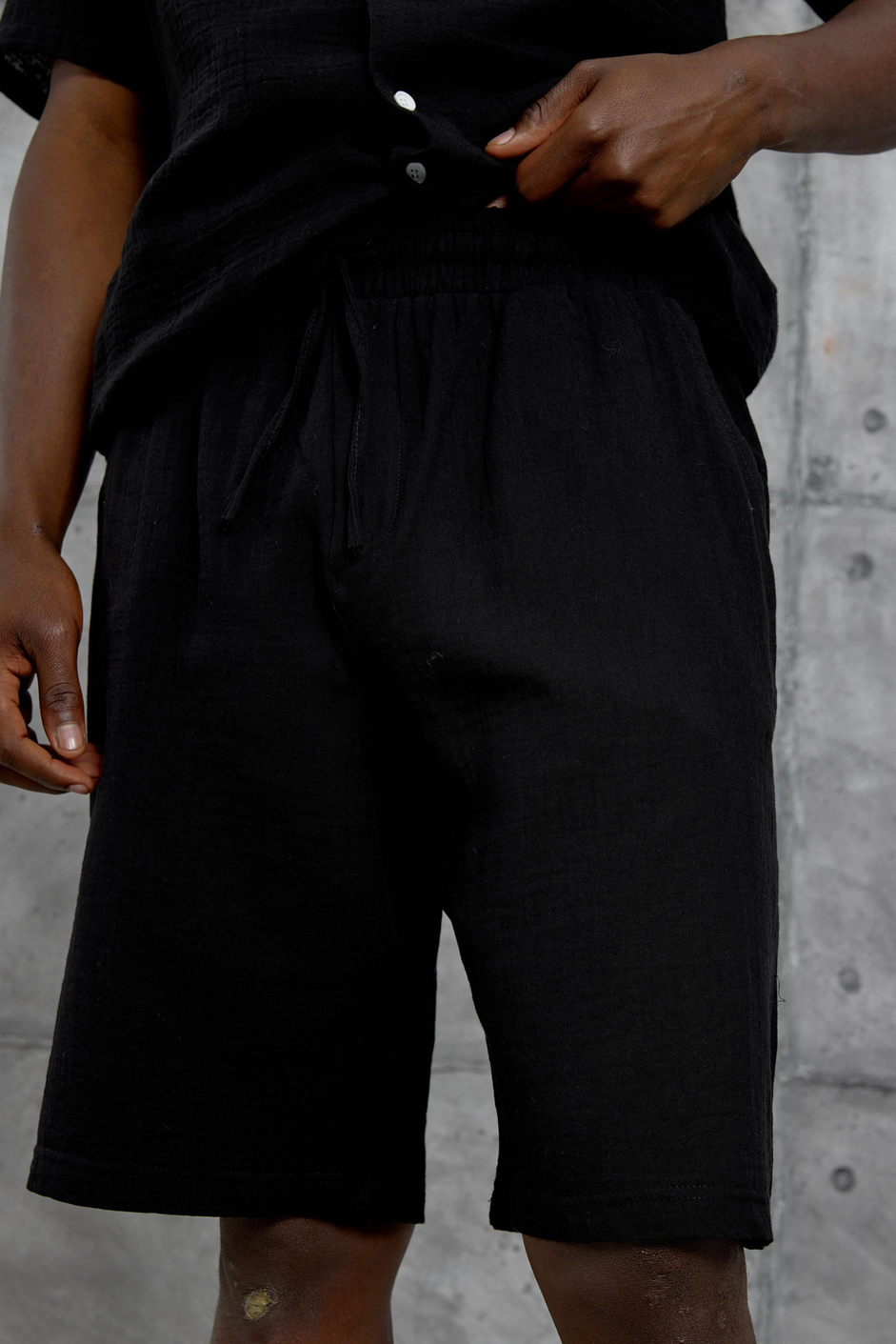 Siyah Müslin Basic Şort