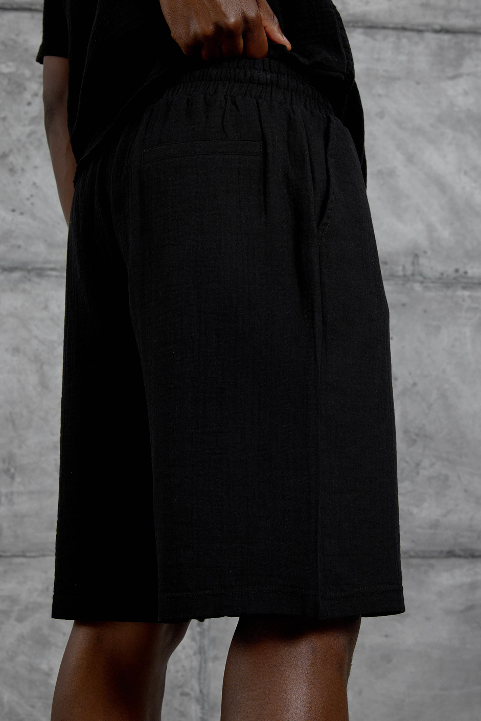 Siyah Müslin Basic Şort