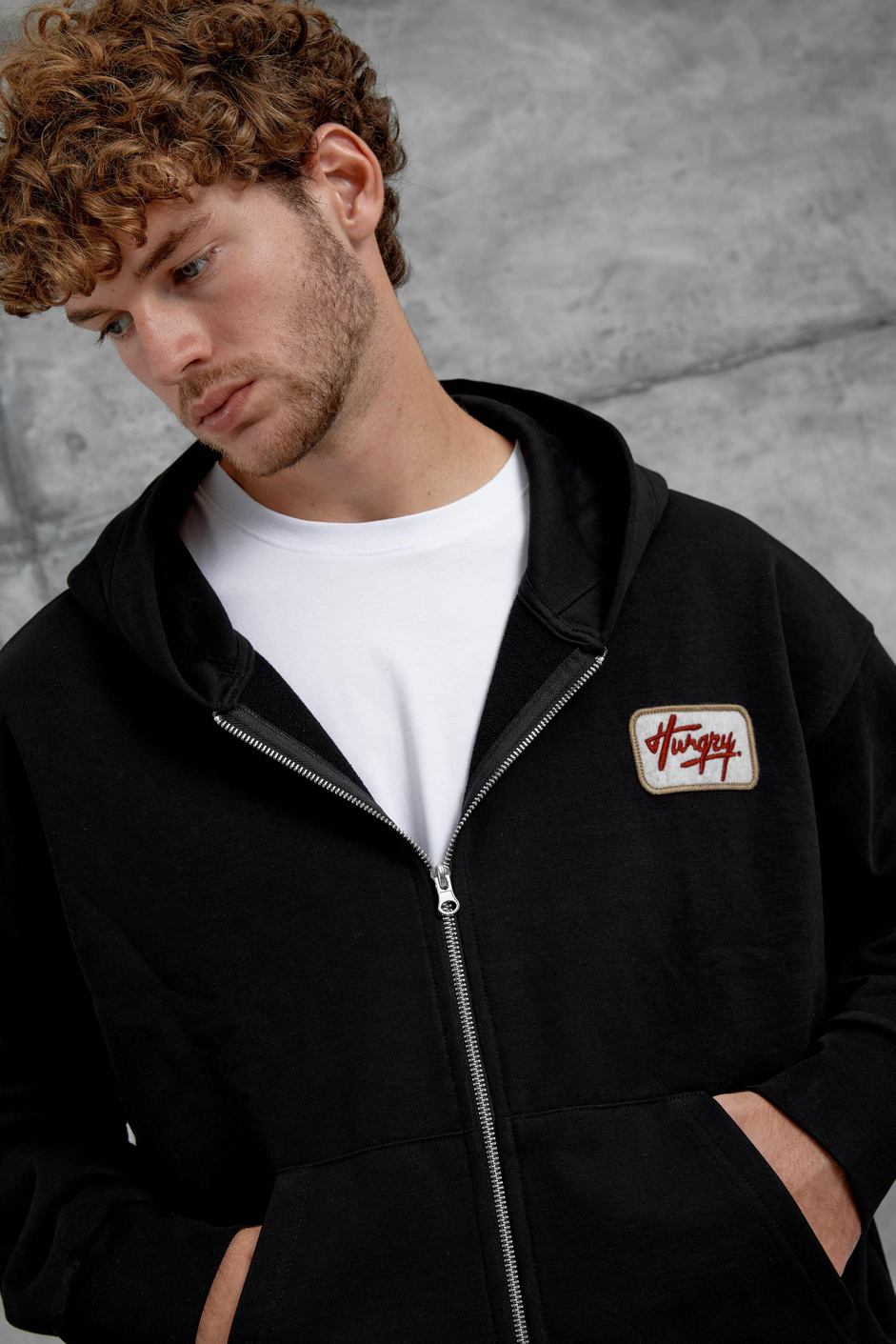 Siyah Nmrc Fermuarlı Oversize Eşofman Üstü