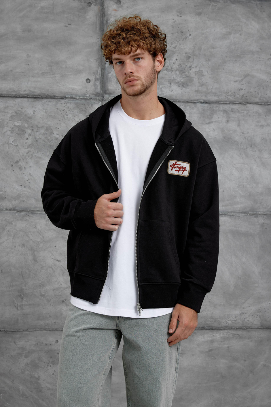 Siyah Nmrc Fermuarlı Oversize Eşofman Üstü