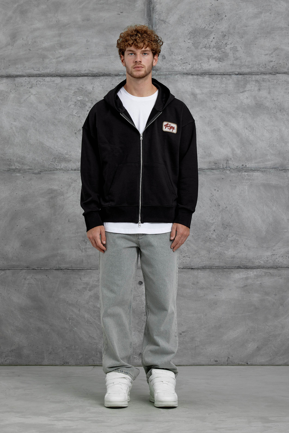 Siyah Nmrc Fermuarlı Oversize Eşofman Üstü