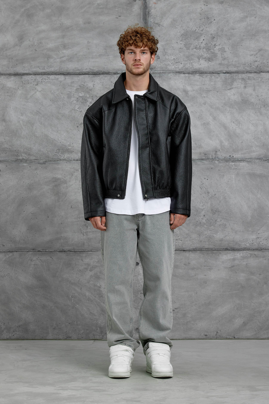 Siyah Nmrc Oversize Deri Ceket