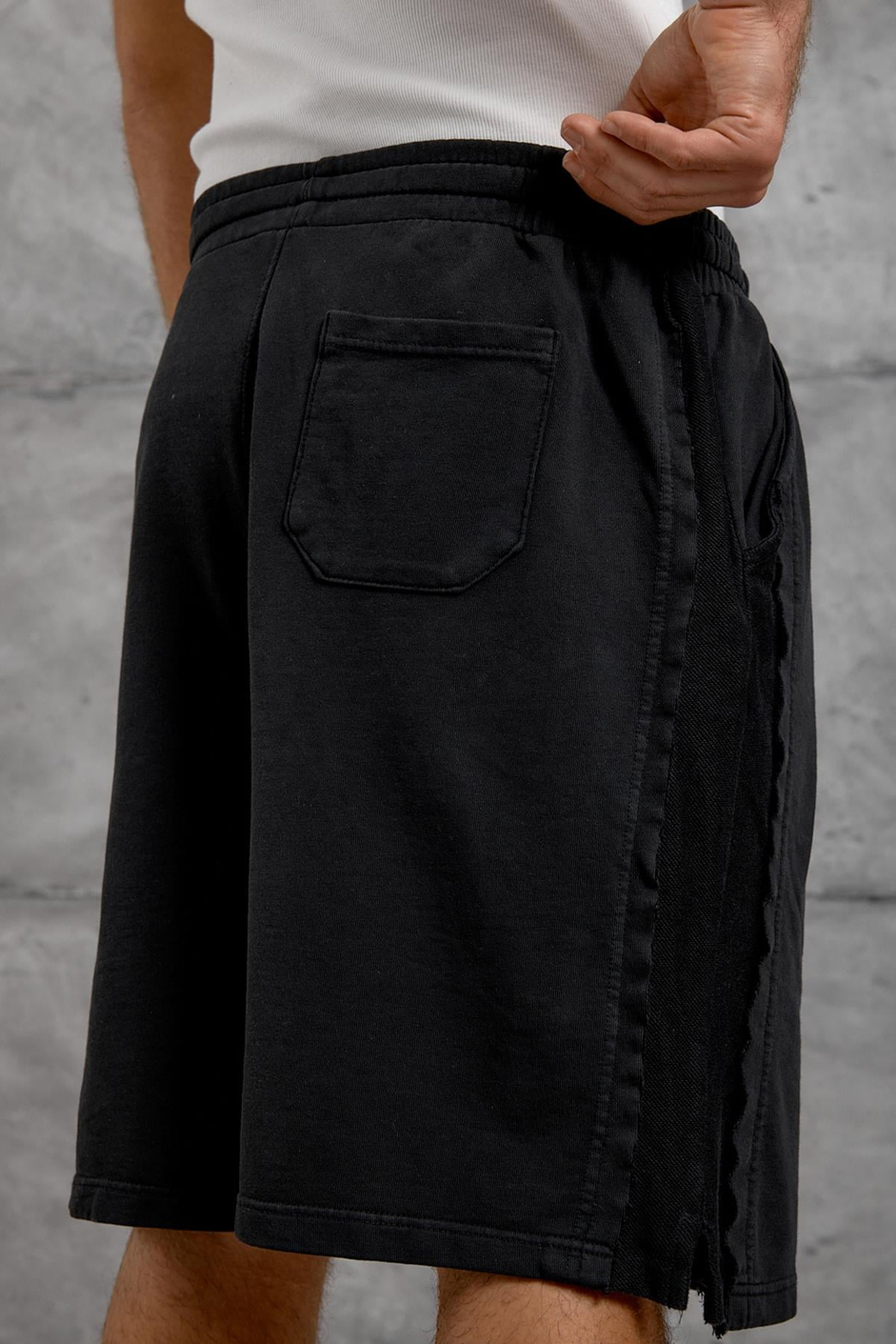 Siyah NMRC OVERSIZE YIKAMALI ŞORT
