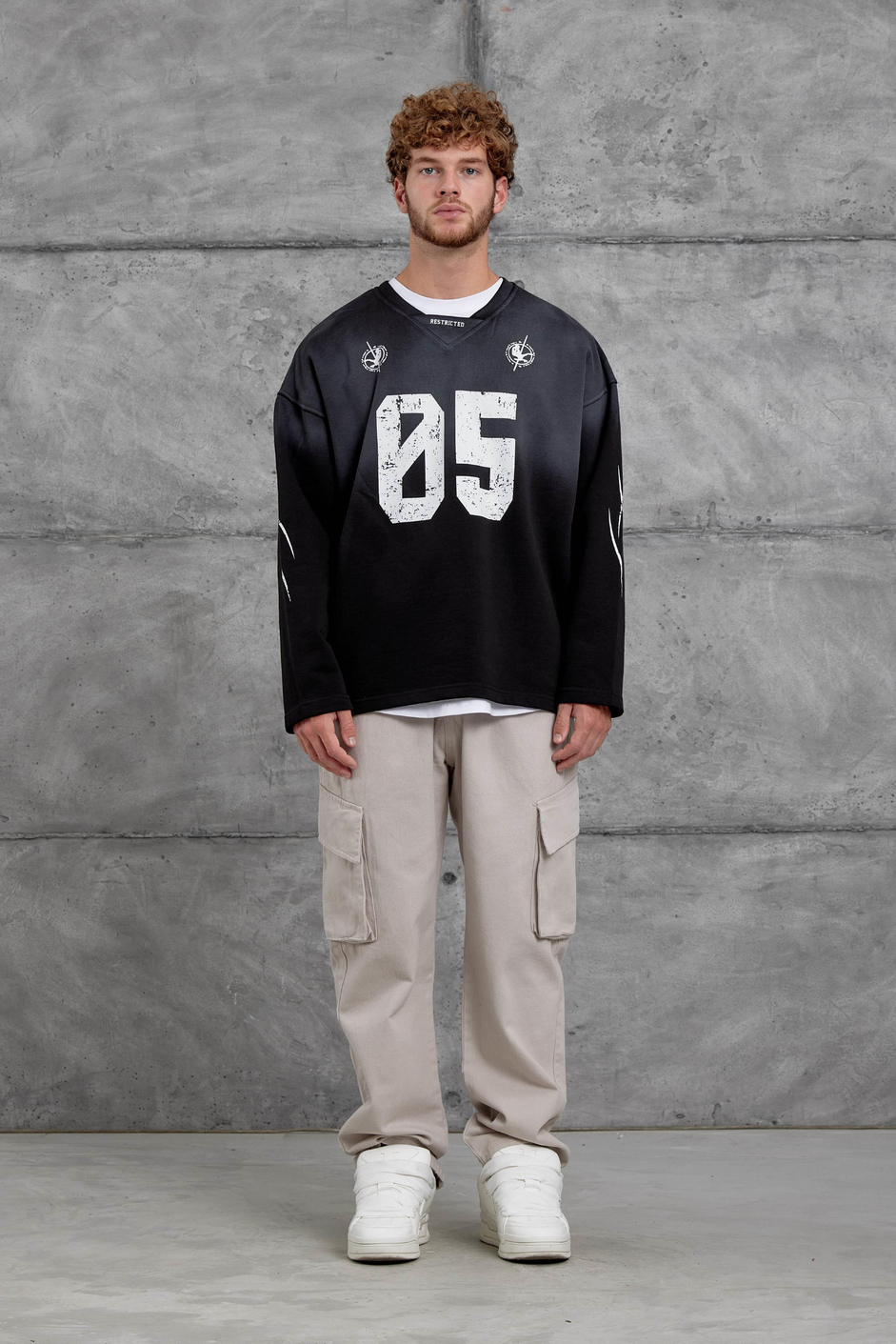 Siyah Nmrc Rakam Baskılı Oversize Sweatshirt