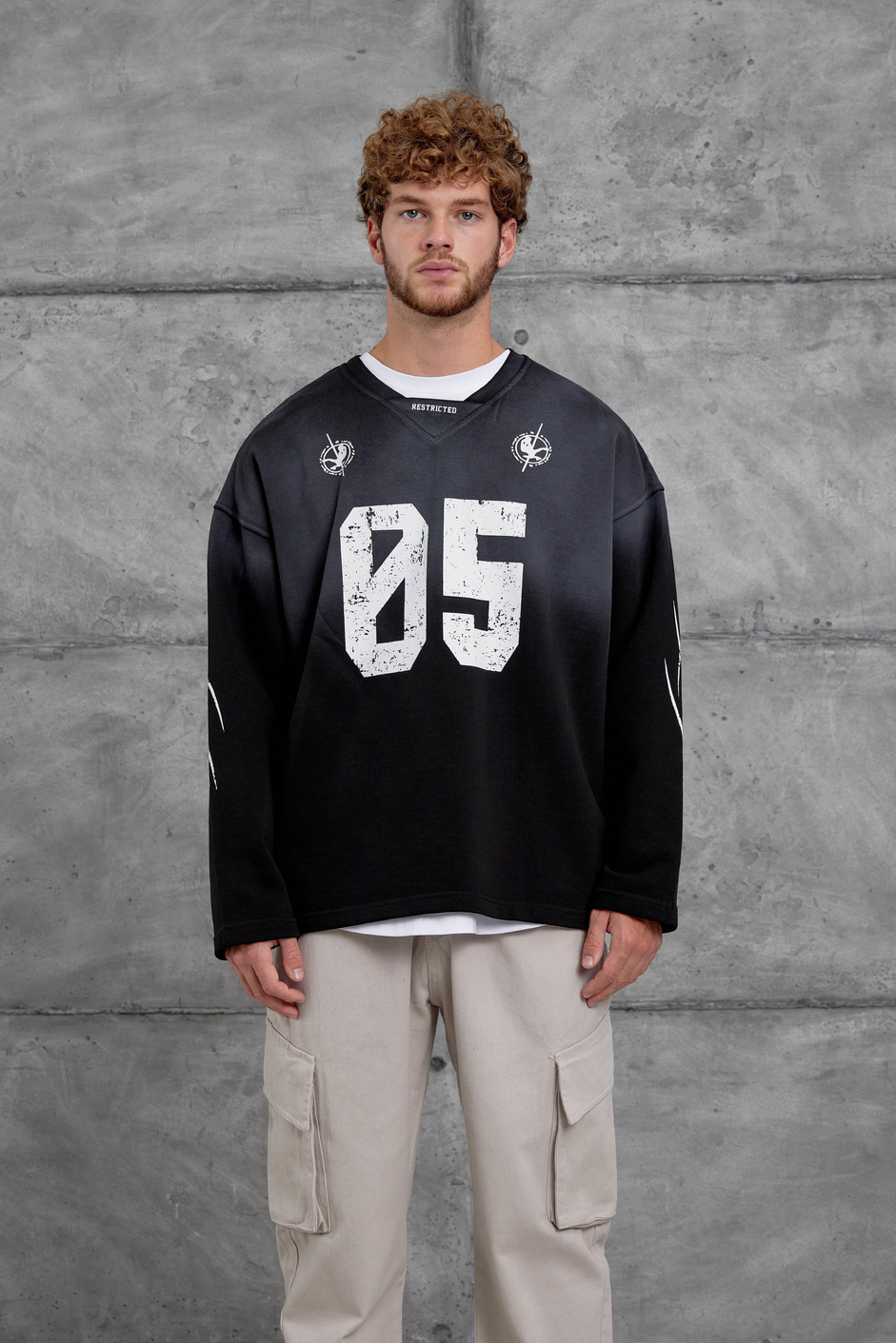 Siyah Nmrc Rakam Baskılı Oversize Sweatshirt
