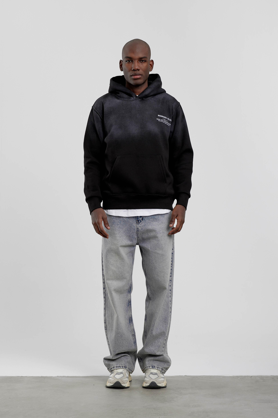 Siyah Nomarc Bloc Baskılı Kapüşonlu Sweatshirt