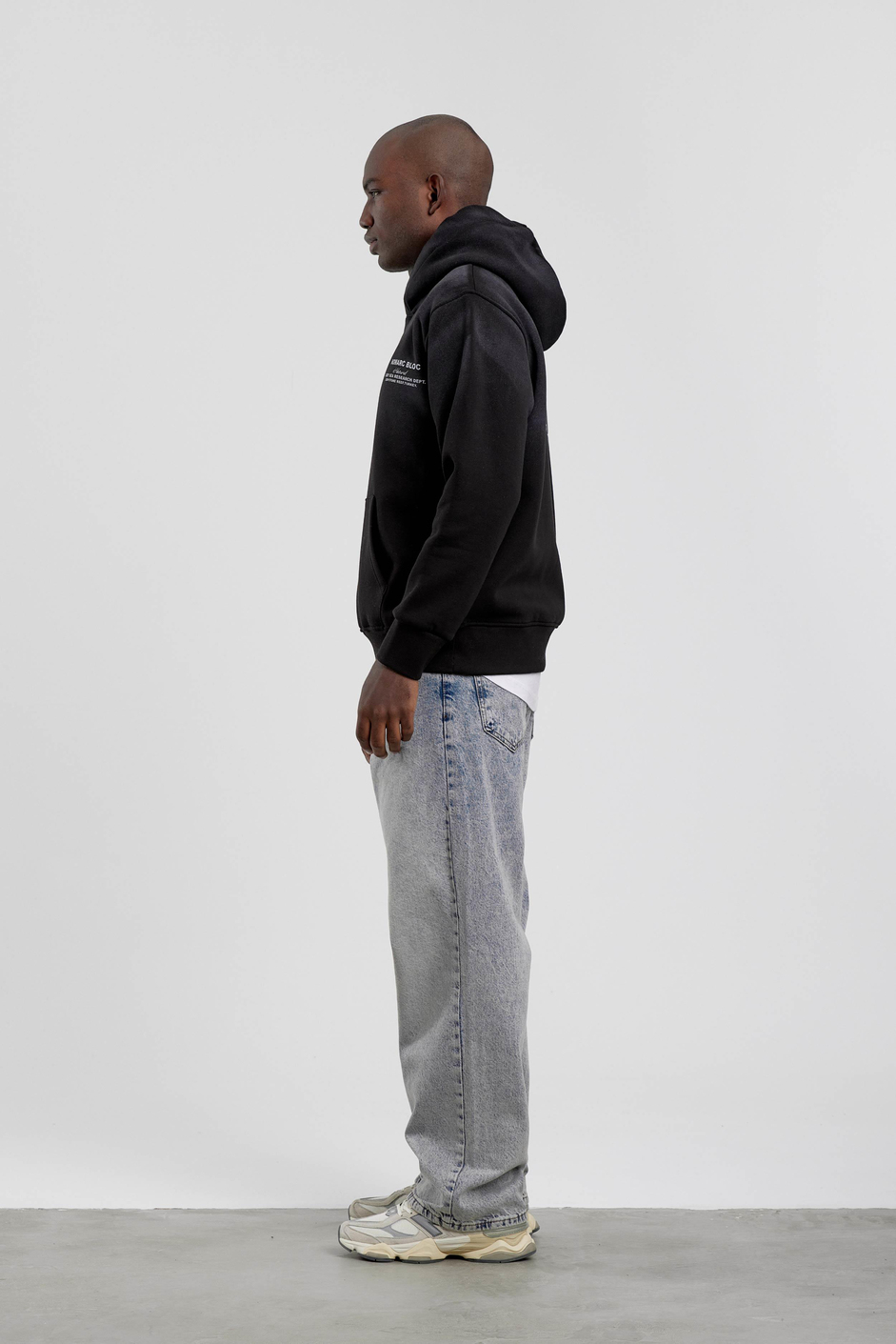 Siyah Nomarc Bloc Baskılı Kapüşonlu Sweatshirt