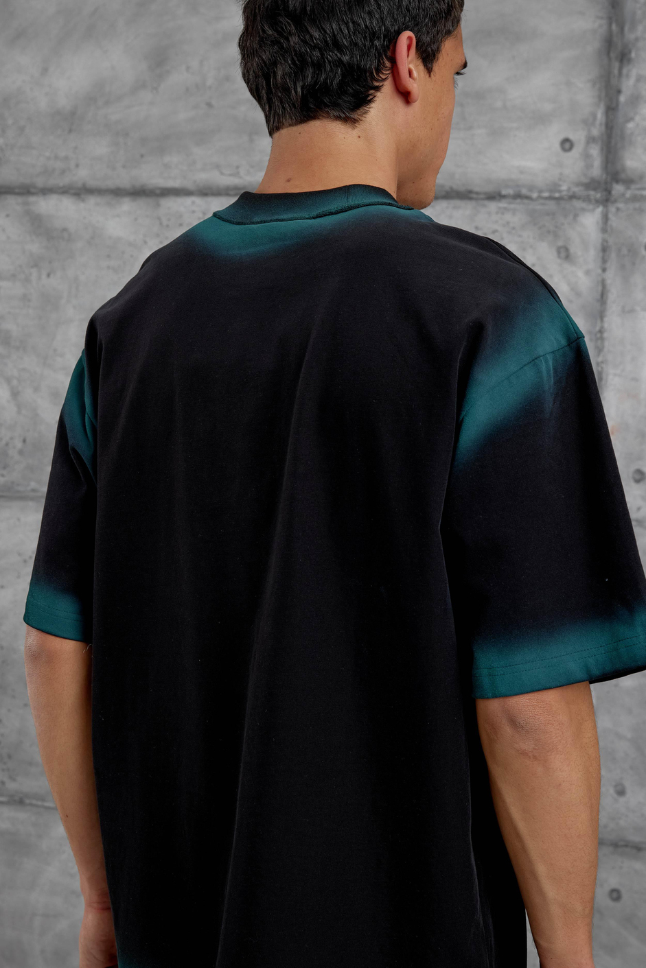 Siyah Restart Baskılı Oversize Tshirt