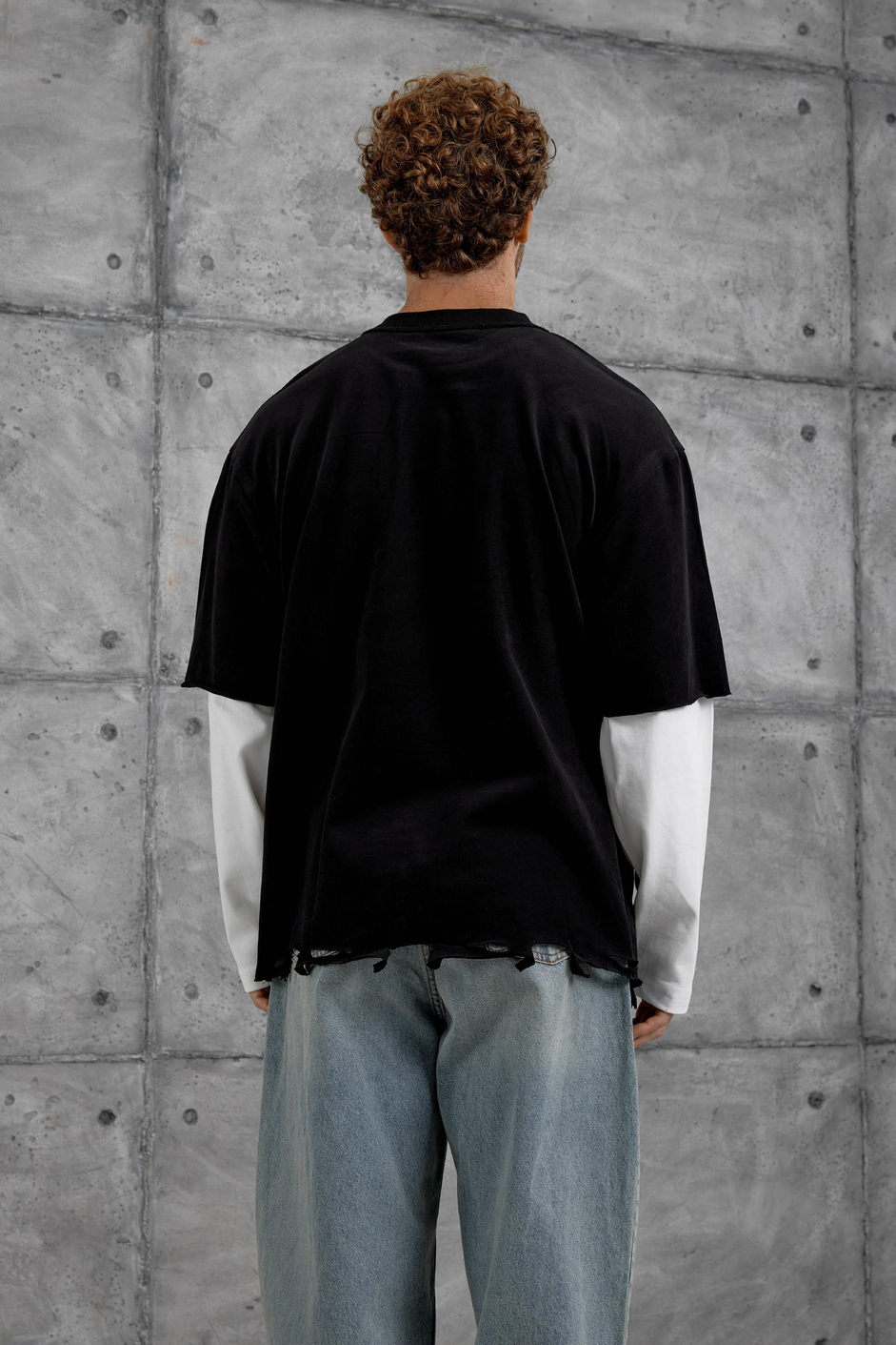 Siyah Rolling Stone Baskılı Parça Kollu Sweatshirt