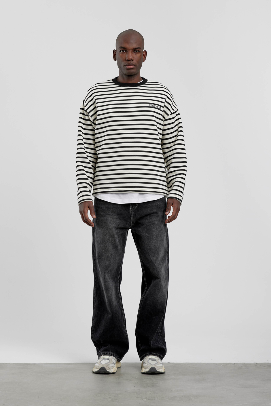 Siyah Royal Club Çizgili Sweatshirt