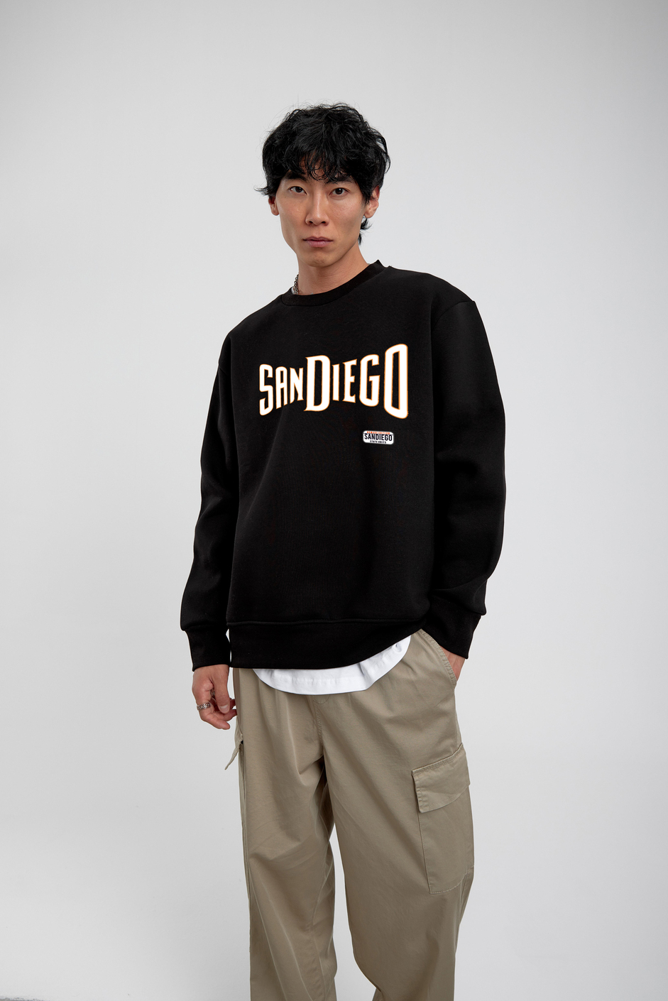 Siyah San Diego Yazılı Sweatshirt